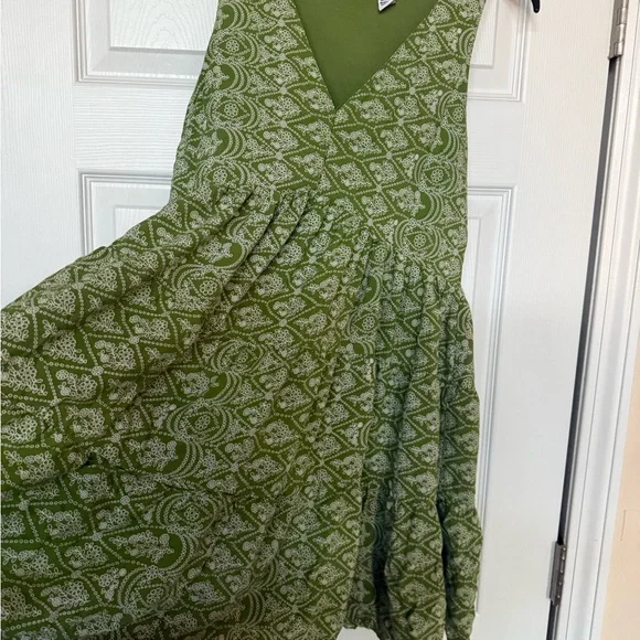 Sincerely Jules Green floral mini Dress size Large great condition - Picture 4 of 6